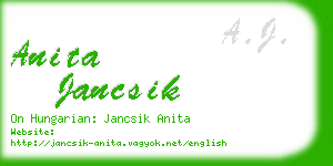 anita jancsik business card